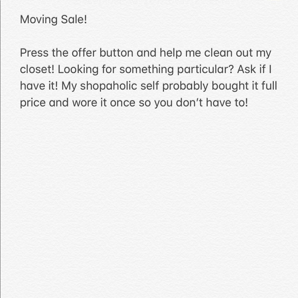 Moving Sale!